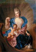 Portrait of Countess of Cosel with son as Cupido. Francois de Troy